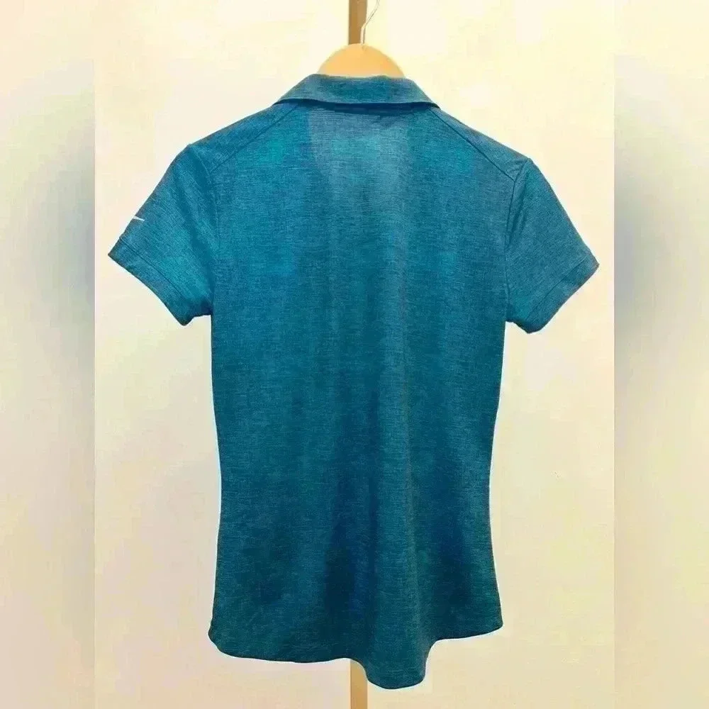 Nike Golf Women's Dri-FIT Crosshatch Polo Blue Size S Short Sleeve
